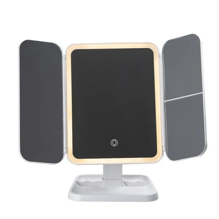 Дзеркало настільне потрійне з led підсвіткою для макіяжу сенсорне (HP072CY072) - зображення 2