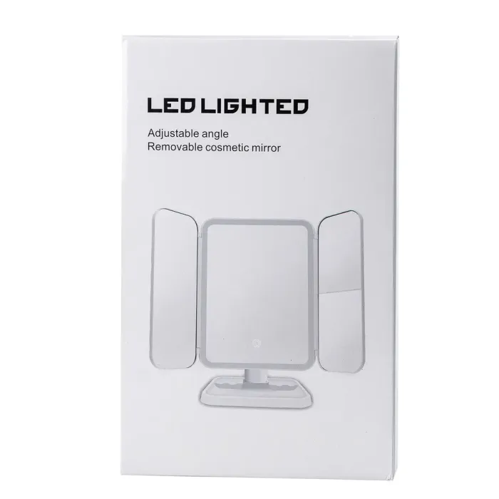 Дзеркало настільне потрійне з led підсвіткою для макіяжу сенсорне (HP072CY072) - зображення 8