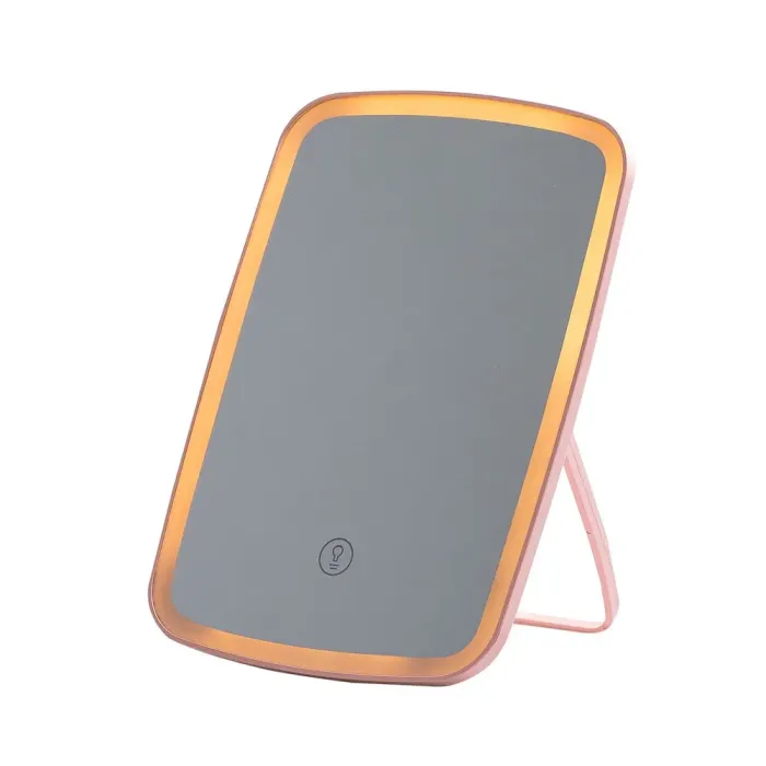 Дзеркало настільне прямокутне з led підсвіткою для макіяжу сенсорне Рожевий (HP072WD012P) - зображення 3