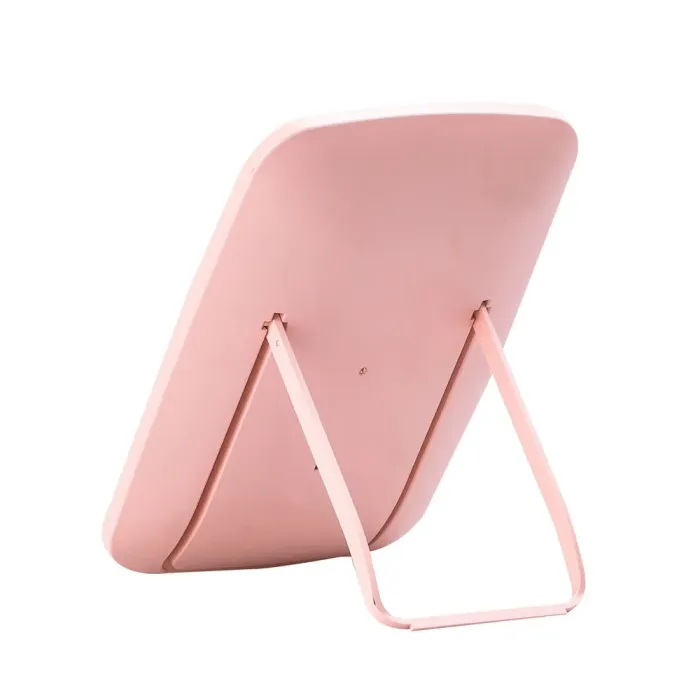 Дзеркало настільне прямокутне з led підсвіткою для макіяжу сенсорне Рожевий (HP072WD012P) - зображення 4