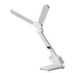 Лампа настільна світлодіодна з сенсорним керуванням з годинником світильник акумуляторний LED складаний (HP0721205C)