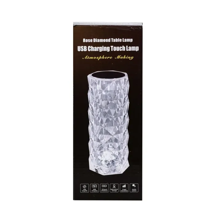 Лампа настільна світлодіодна акумуляторна Кришталь USB світильник нічник і сенсорним керуванням (HP072E101) - зображення 4