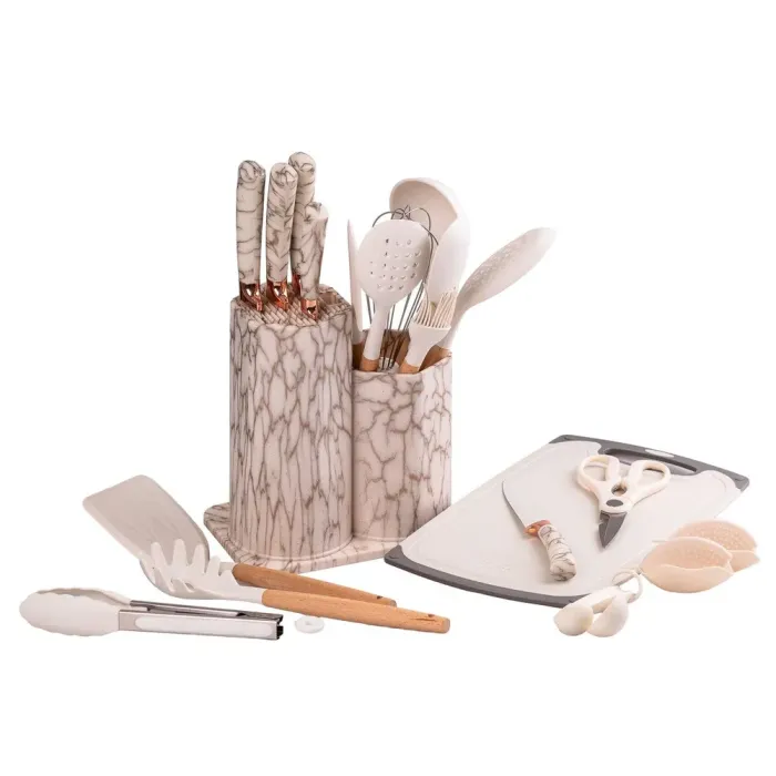 Набор кухонных принадлежностей и ножей на подставке 25 предметов (YRUR10) - изображение 3