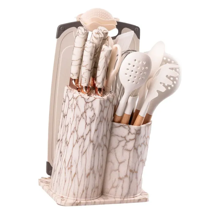 Набор кухонных принадлежностей и ножей на подставке 25 предметов (YRUR10) - изображение 1