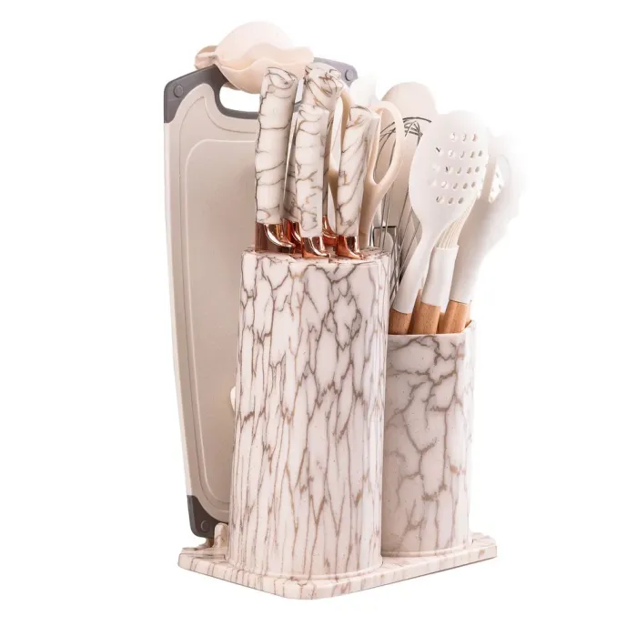 Набор кухонных принадлежностей и ножей на подставке 25 предметов (YRUR10) - изображение 2