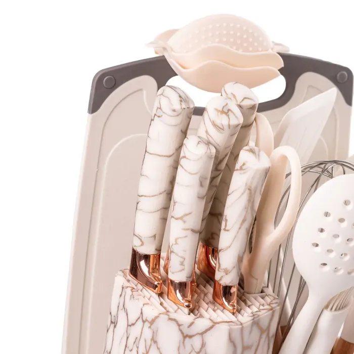 Набор кухонных принадлежностей и ножей на подставке 25 предметов (YRUR10) - изображение 4