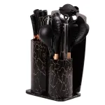 Набір кухонного приладдя і ножів на підставці 25 предметів Чорний (YRUR11)