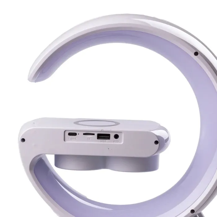 Портативна колонка Bluetooth бездротова 15 Вт 3 в 1 настільна лампа і годинник RGB LED в стилі Big G (UR126) - зображення 2