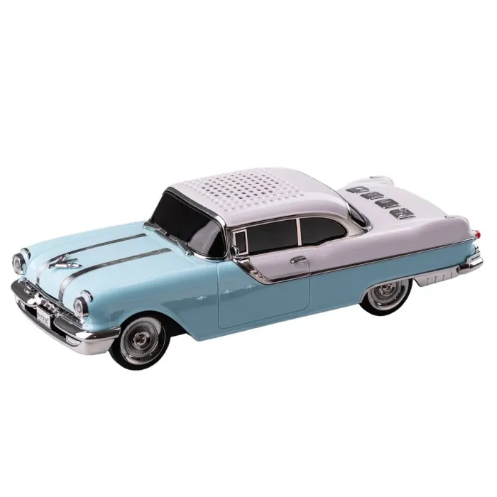 Портативна колонка Bluetooth бездротова у формі машинки 3 Вт потужна Блакитно-білий (UR125BLW) - зображення 3