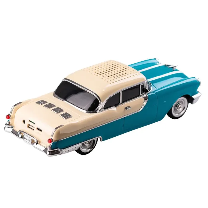 Портативна колонка Bluetooth бездротова у формі машинки 3 Вт потужна Бірюзово-бежевий (UR125TBE) - зображення 3