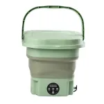 Пральна машина портативна складна 8 л 80°С напівавтоматична міні пралка ультразвукова Зелений (GL1GR)