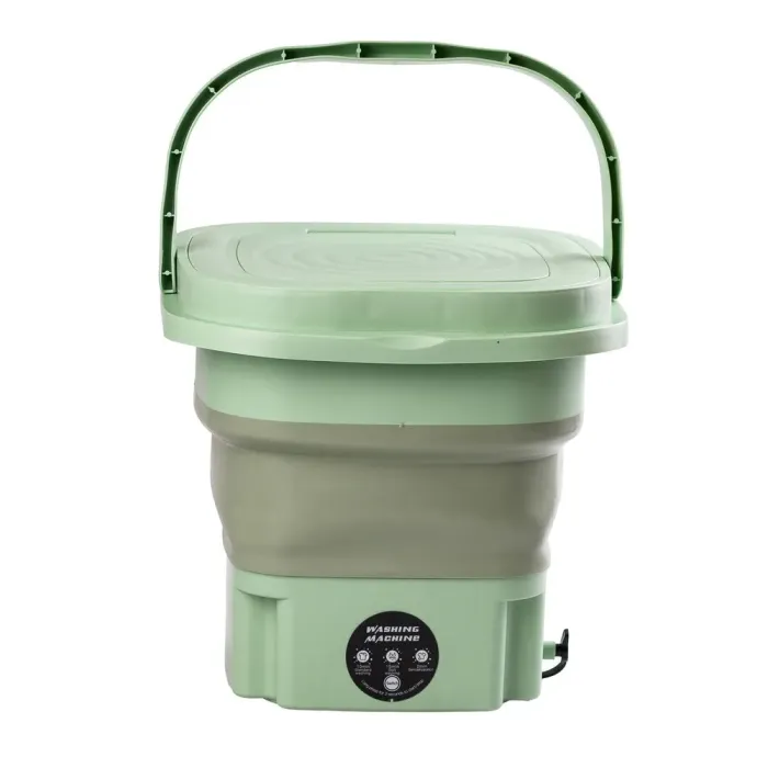 Пральна машина портативна складна 8 л 80°С напівавтоматична міні пралка ультразвукова Зелений (GL1GR) - зображення 1