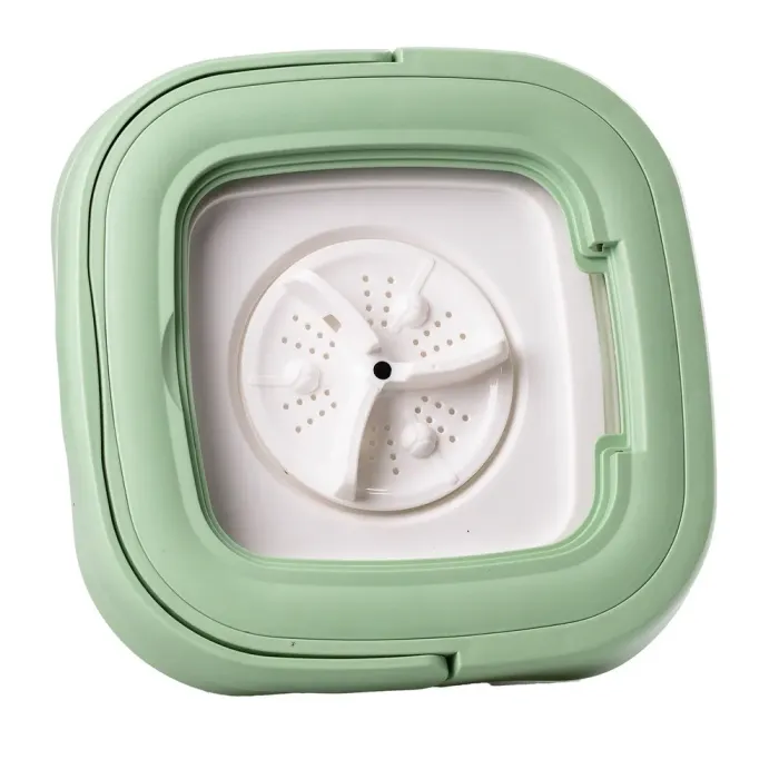 Пральна машина портативна складна 8 л 80°С напівавтоматична міні пралка ультразвукова Зелений (GL1GR) - зображення 5