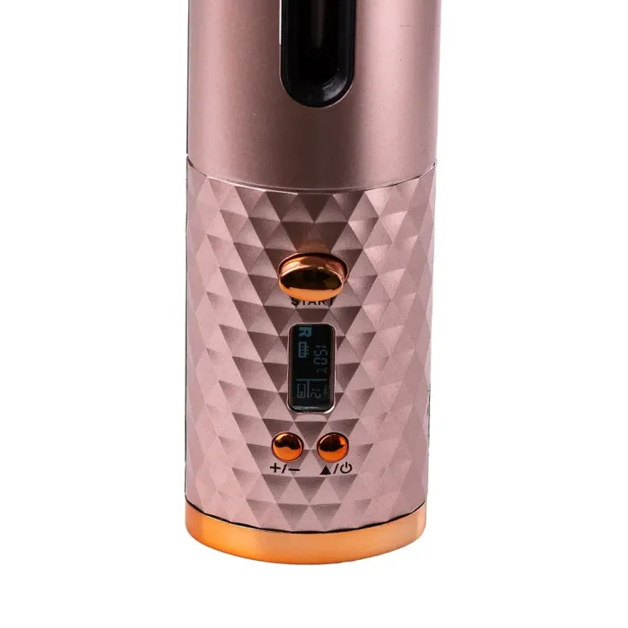 Плойка автоматическая беспроводная до 200 градусов портативный стайлер для завивки волос с таймером Шампань. - изображение 3