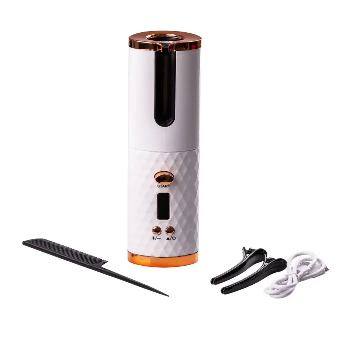 Плойка автоматична бездротова до 200 градусів портативний стайлер для завивки волосся з таймером Білий (HP7954W) - зображення 2