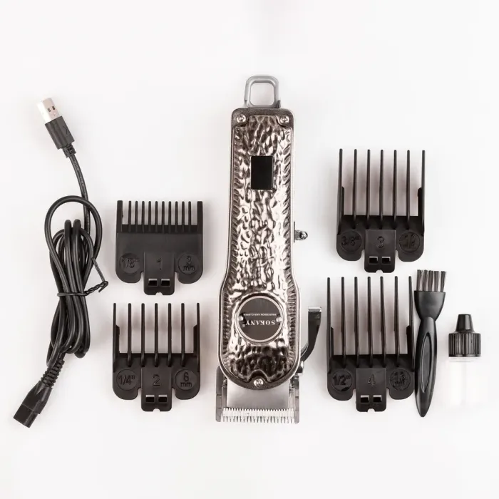 Тример професійний акумуляторний з 4 насадками та USB машинка для стрижки бездротова Sokany SK-LF-9976 (SKLF9976) - зображення 3