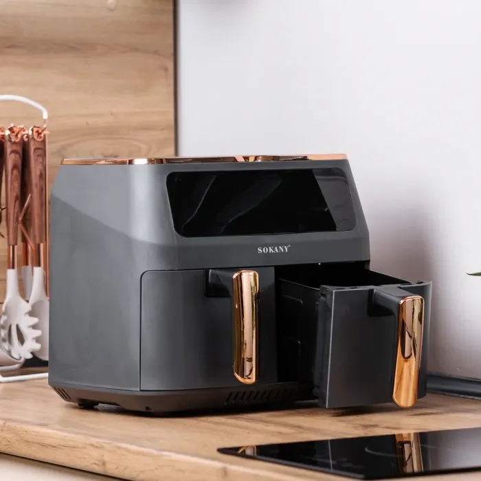Аерофритюрниця електрична аерогриль 8 л 2800 Вт температура до 200 С та таймер SOKANY SK-ZG-8030 (SKZG8030G) - зображення 2