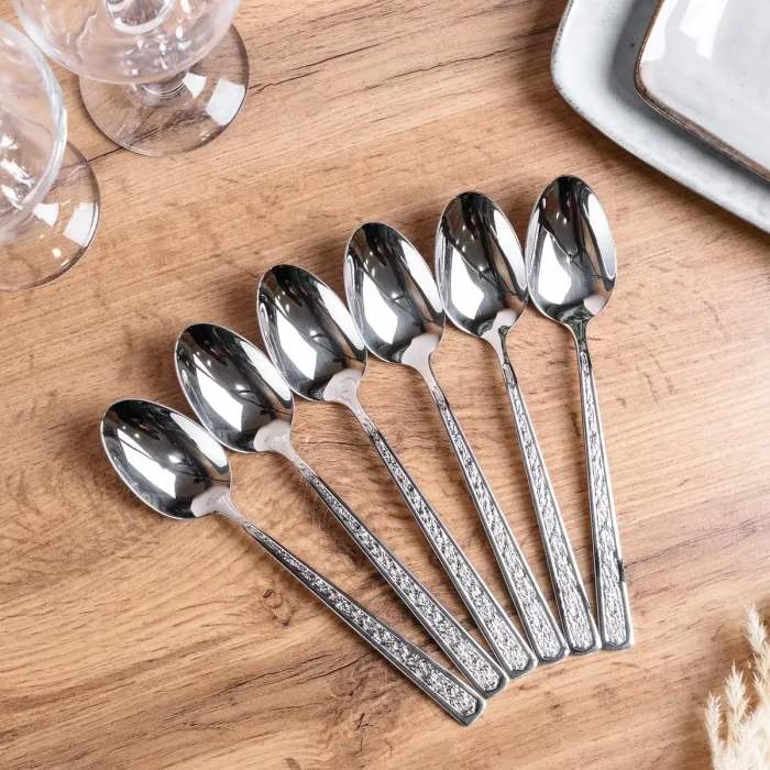 Набір столових ложок 6 шт нержавіюча сталь нержавіюча сталь гальванічне покриття (HP693) - зображення 1