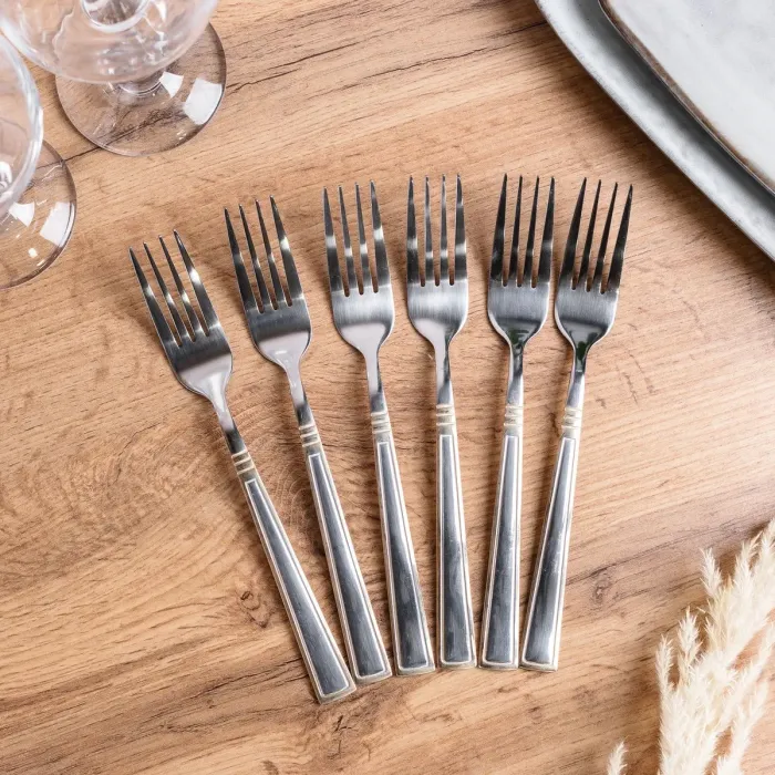 Набір столових виделок 6 шт нержавіюча сталь гальванічне покриття (HP702) - зображення 1