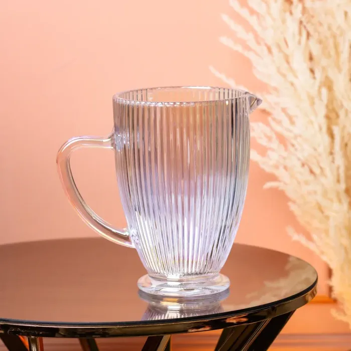 Глек для напоїв 1.2 л фігурний прозорий ребристий із товстого скла Rainbow (HP7118RB) - зображення 1