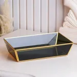 Піднос декоративний прямокутний чорний для сервірування 25х16,5 см (HP419)