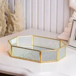 Піднос декоративний золотий для сервірування 25х18 см (HP418)