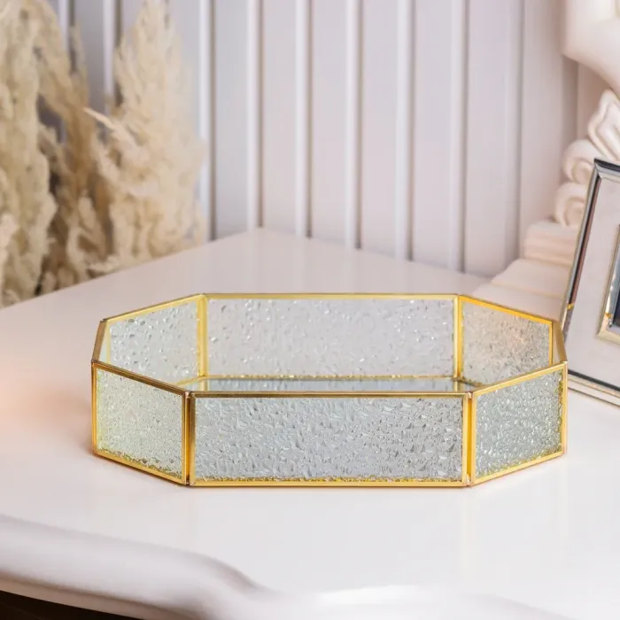 Піднос декоративний золотий для сервірування 25х18 см (HP418) - зображення 2