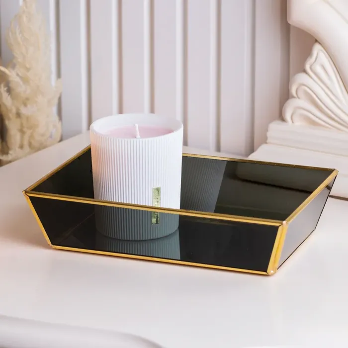 Піднос декоративний прямокутний чорний для сервірування 25х16,5 см (HP419) - зображення 2