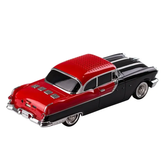 Портативна колонка Bluetooth бездротова у формі машинки 3 Вт потужна Червоно-біла (UR125RW) - зображення 4