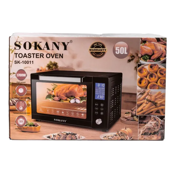 Духовка електрична настільна з конвекцією Sokany електропіч на 50 л Вт Електродуховка для дому 1700 Вт (SK-10011) - зображення 9