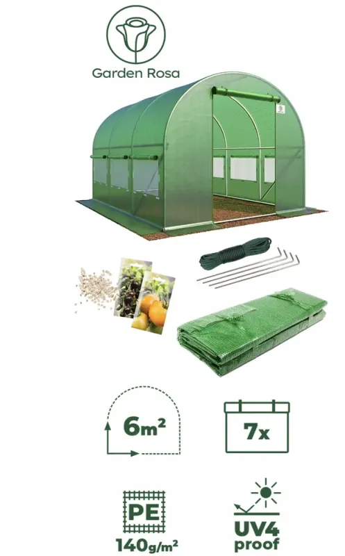 Парник теплиця Garden Rosa 6м2 (300х200х200см) Польща (P0021) - изображение 2