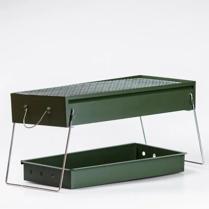 Мангал-барбекю з решіткою 51.5×23×25 (см) складний портативний маленький (HP461GR) - зображення 2