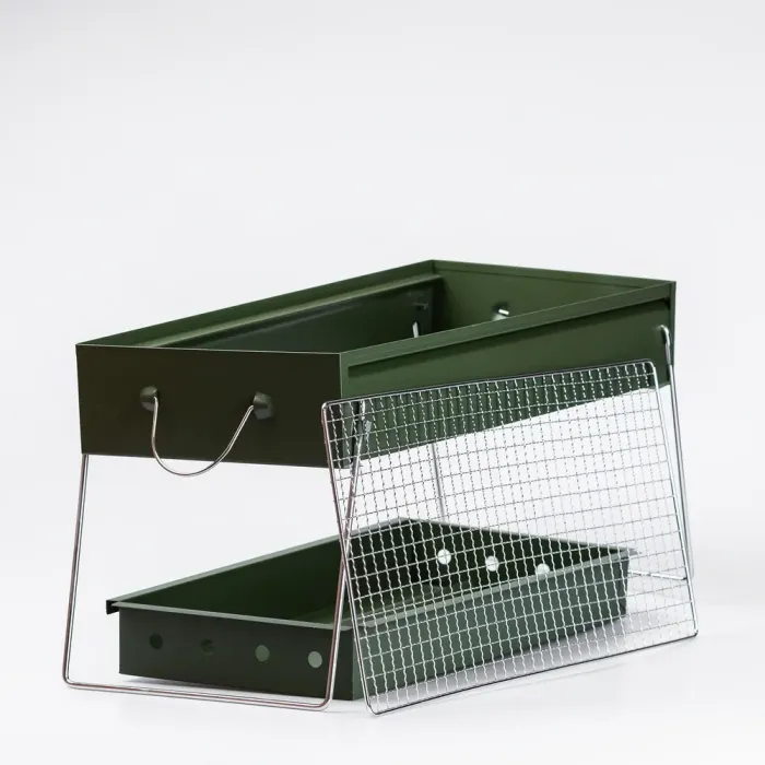 Мангал-барбекю з решіткою 51.5×23×25 (см) складний портативний маленький (HP461GR) - зображення 3