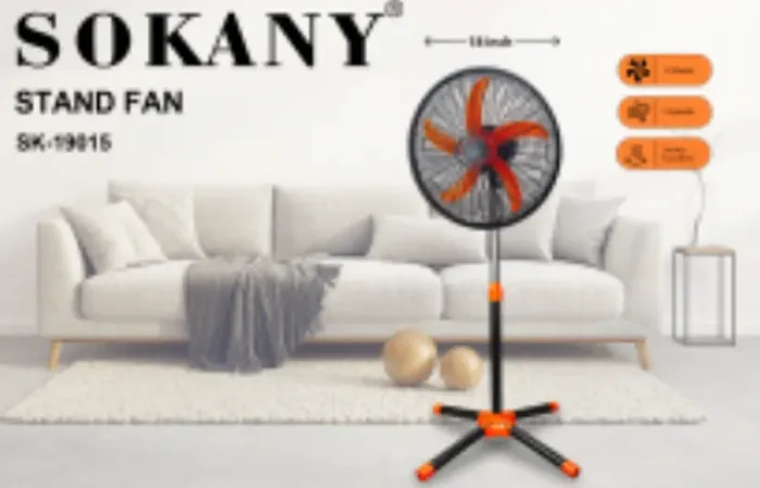 Напольный вентилятор электрический 3 скорости 5 лопастей Sokany (SK19015) - изображение 11