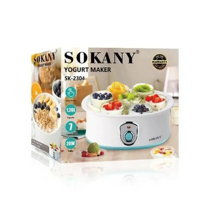 Йогуртниця електрична з баночками та таймером Sokany (SK2304) - зображення 2