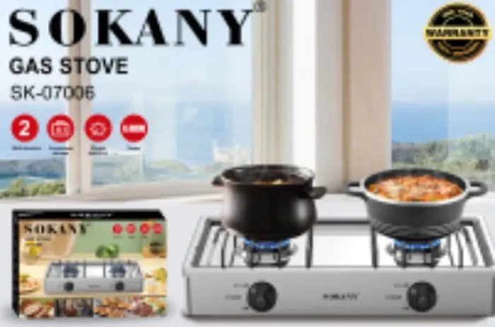 Газовая плита настольная на 2 конфорки 4.4 кВт Sokany (SK07006) - изображение 7