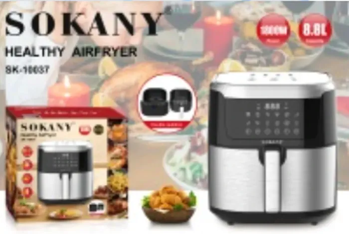 Аерофритниця електрична чаша на 8.8 л SOKANY аерогриль з таймером та терморегулятором 1200 Вт (SK10037) - зображення 8