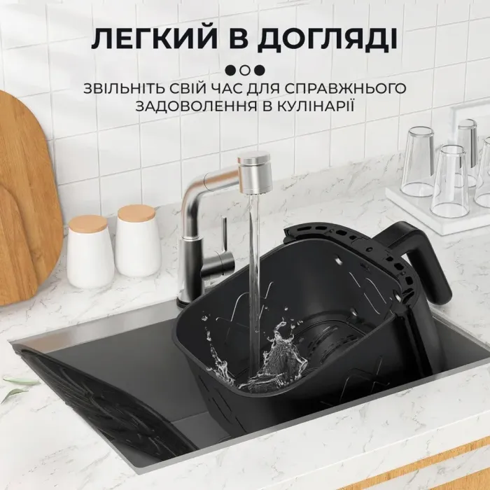 Аерофритниця електрична чаша на 8.8 л SOKANY аерогриль з таймером та терморегулятором 1200 Вт (SK10037) - зображення 5