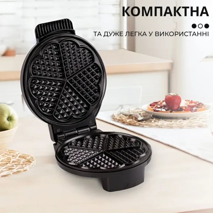 Вафельница электрическая 750 Вт двухсторонний нагрев антипригарное покрытие Sokany SK-BBQ-832 (SKBBQ838) - изображение 3