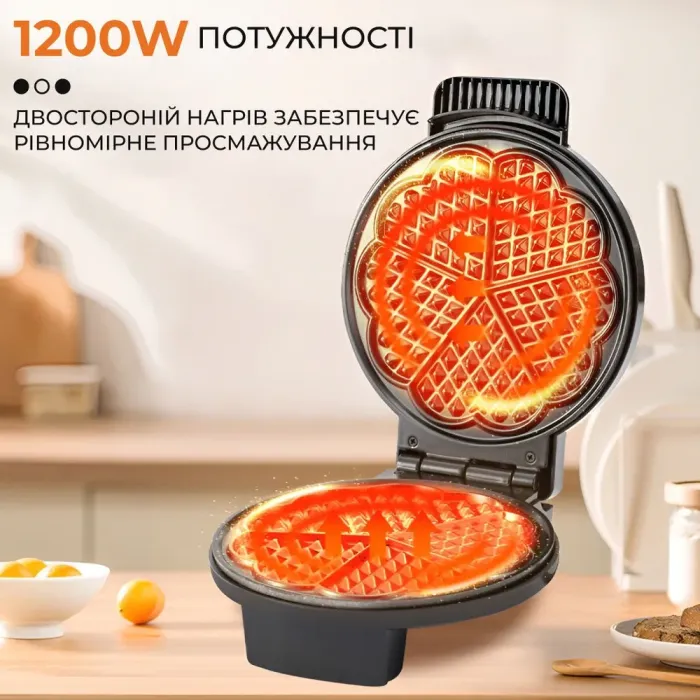 Вафельница электрическая 750 Вт двухсторонний нагрев антипригарное покрытие Sokany SK-BBQ-832 (SKBBQ838) - изображение 7