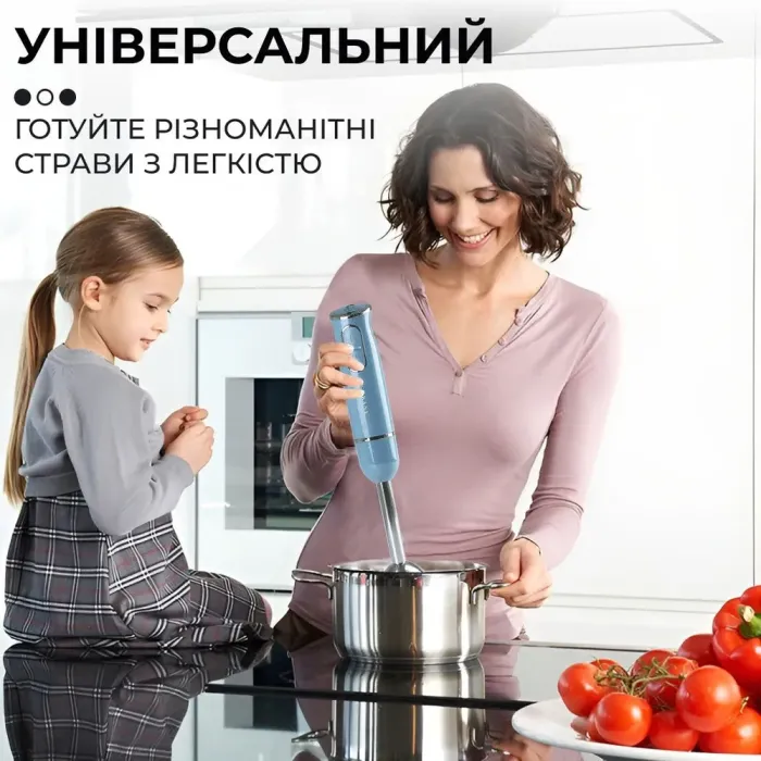 Блендер погружной ручной облегченный из нержавеющей стали 300 Вт 2 режима скорости Sokany SK-1722 Голубой (SKDD1722BL) - изображение 4