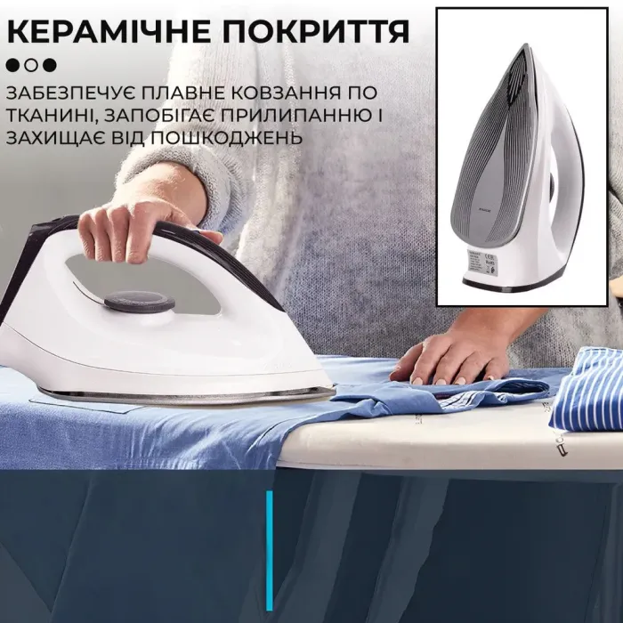Праска ручна з антипригарним покриттям 1200 Вт з керамічною підошвою SOKANY SK-119 (SK119) - зображення 4
