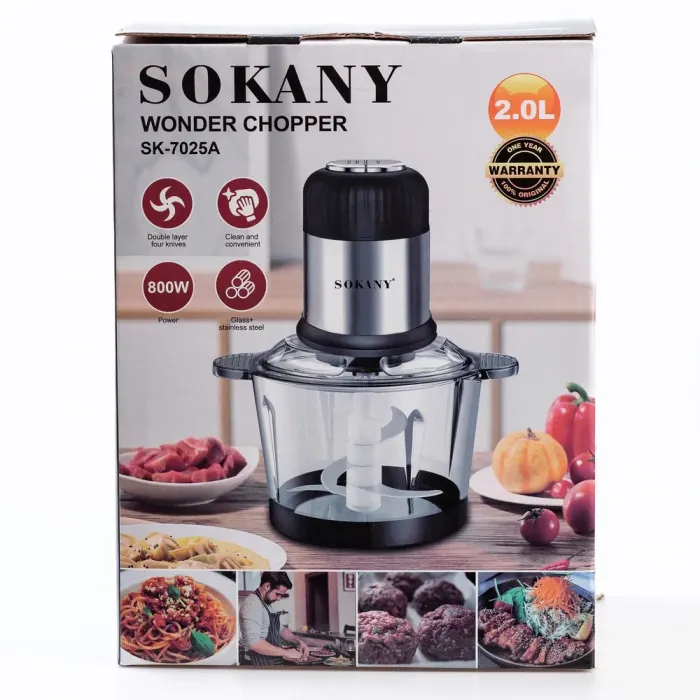 Блендер чоппер подрібнювач чаша 2 л Sokany (SK7025A) - зображення 7