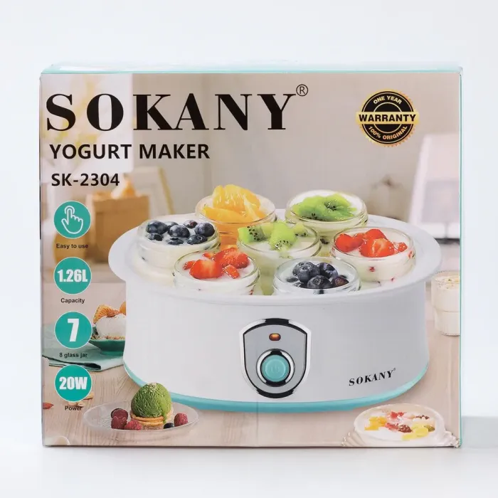 Йогуртниця електрична з баночками та таймером Sokany (SK2304) - зображення 10