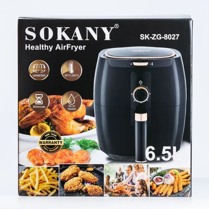 Аерофритниця електрична 6.5 л SOKANY аерогриль з терморегулятором 1300 Вт (SK8027) - зображення 8