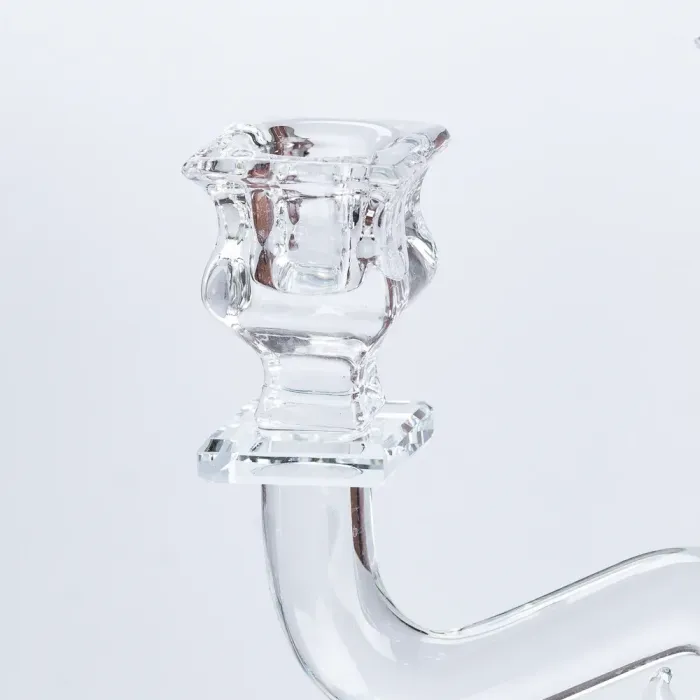 Подсвечник канделябр на 3 свечи стеклянный высокий (HP36562) - изображение 4