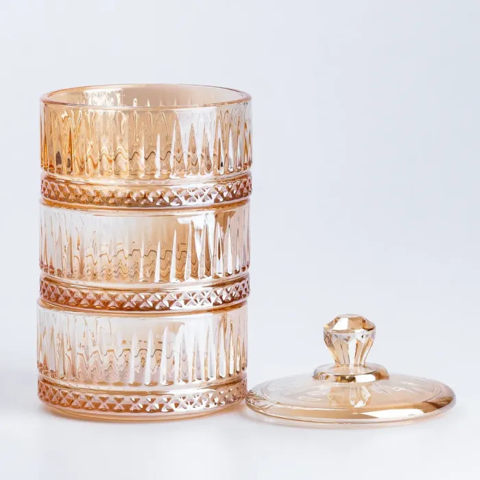 Банка для хранения сыпучих продуктов со стеклянной крышкой круглая (HP592) - изображение 4