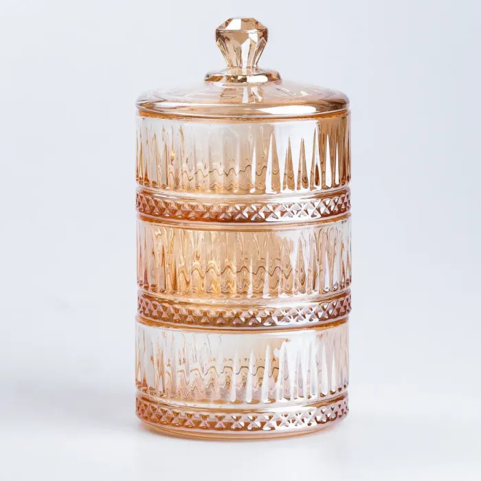 Банка для хранения сыпучих продуктов со стеклянной крышкой круглая (HP592) - изображение 1