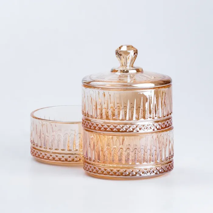 Банка для хранения сыпучих продуктов со стеклянной крышкой круглая (HP592) - изображение 3