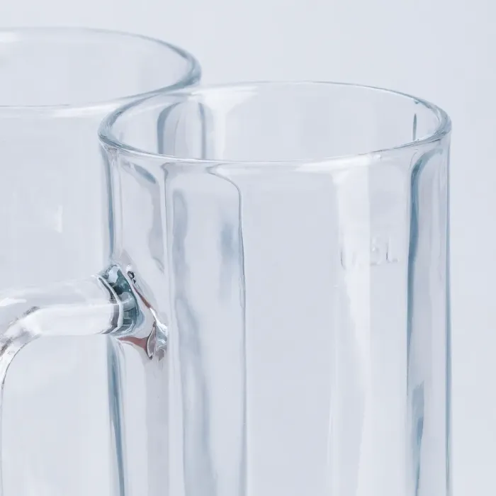 Кружка стеклянная с ручкой для напитков 500 мл (HP576) - изображение 3